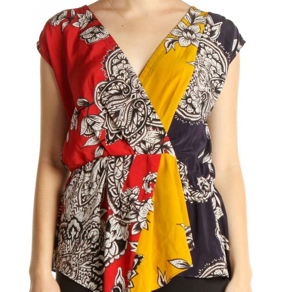 Anthropologie Yoana Baraschi Faux Wrap Blouse Floral - Picture 3 of 6